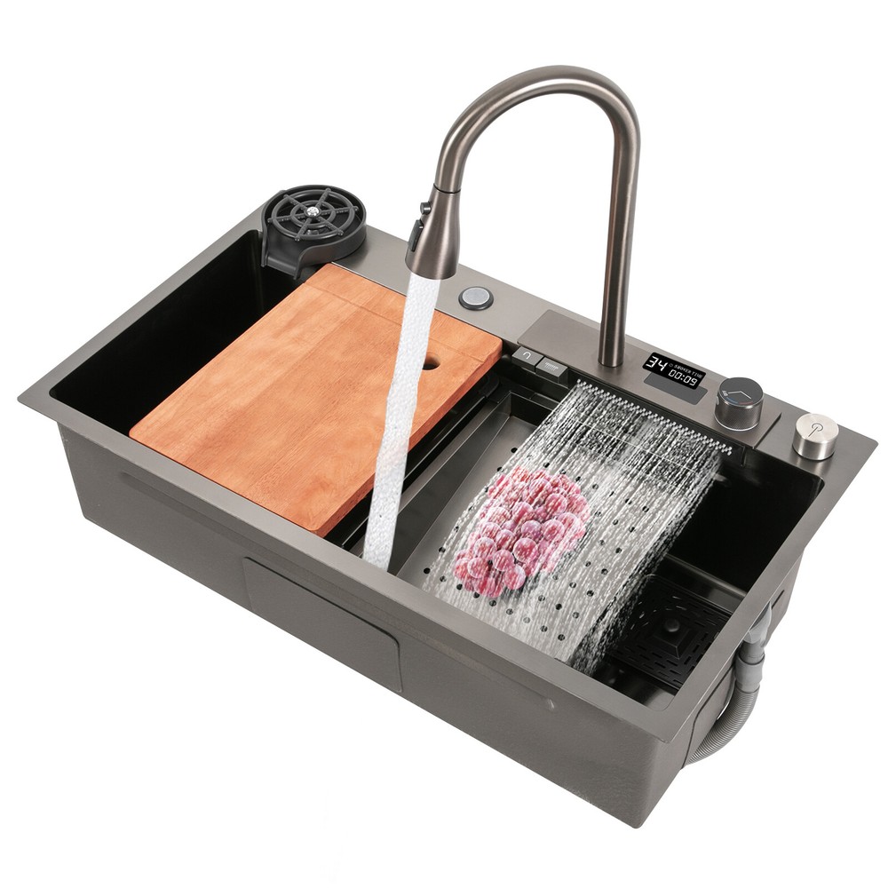 32x18 Drop-in Stainless Steel Kitchen Sink with Faucet Large Basin