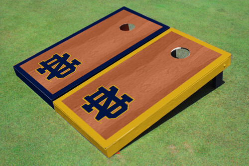 University of Notre Dame Rosewood Alternating Border Cornhole Boards