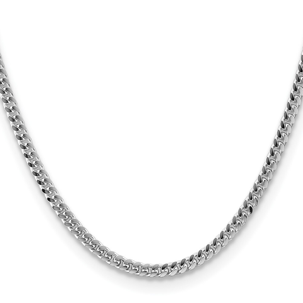 Collar de cadena de plata de ley de 4 mm abovedado con corte de diamante lateral 26