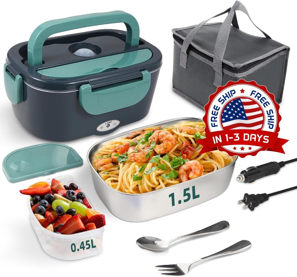 80W Electric Food Warmer for Lunch Box Thermal Insulated US Plug