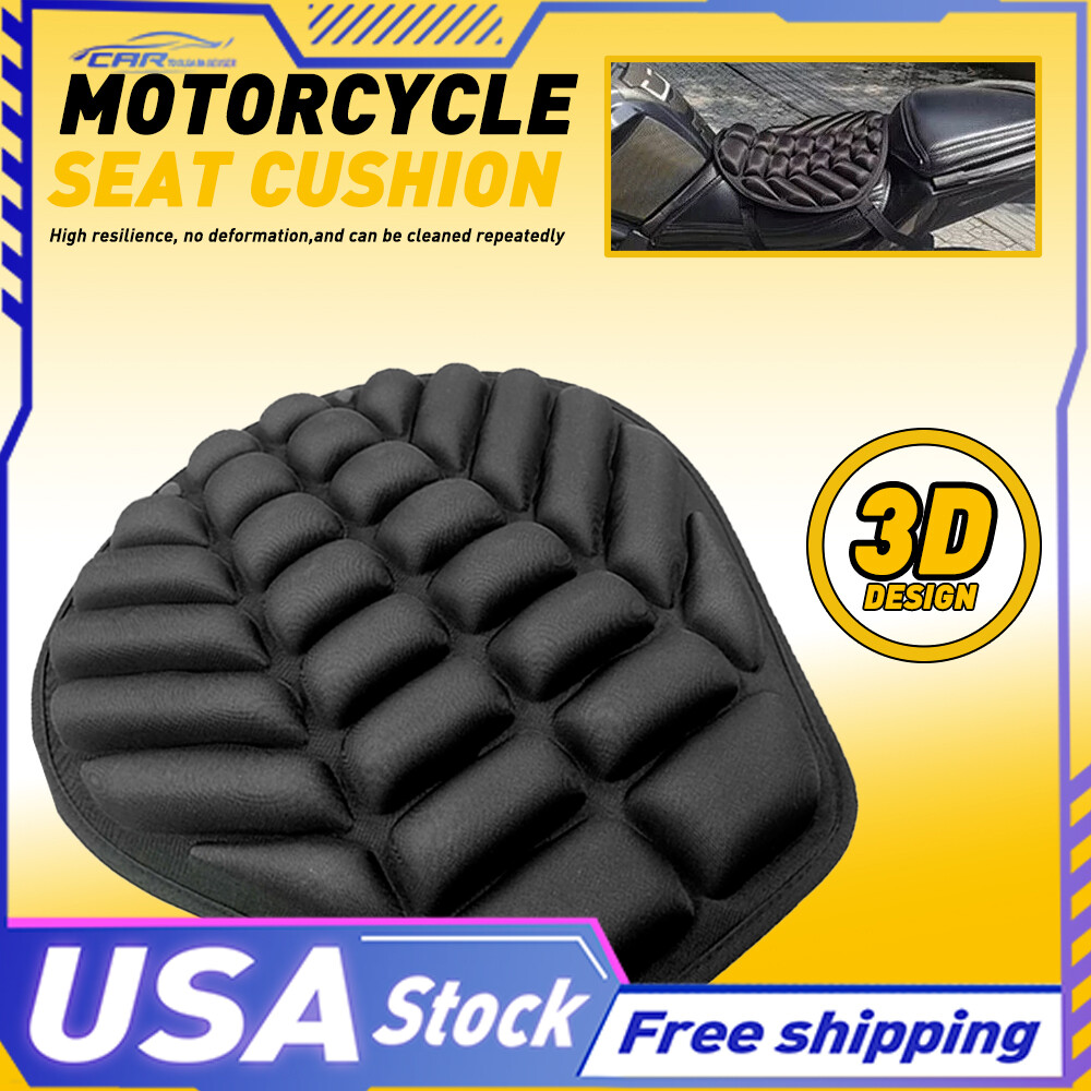Motorcycle Gel Seat Cushion Cover for Comfort Pressure Relief Anti-Slip Padding