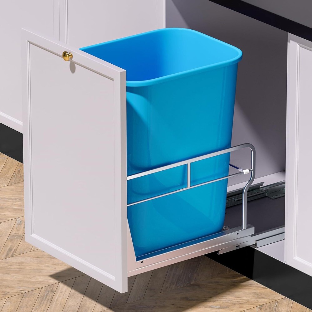 Insputer Pull Out Trash Can Under Cabinet with Soft-Close Slides, Single