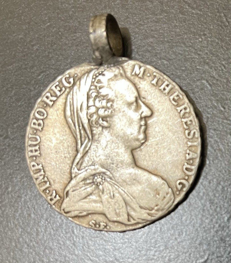 Vintage European Silver Maria Theresa Thaler Coin Pendant '71