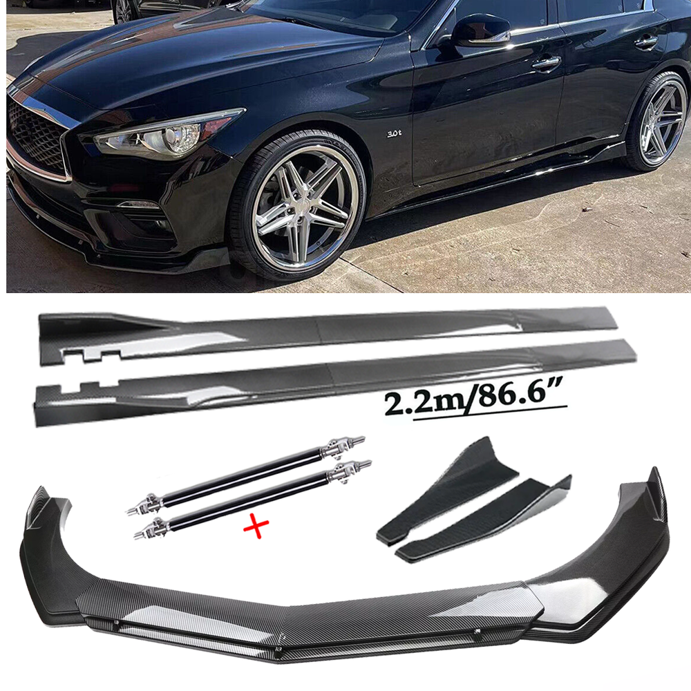 Carbon Fiber Front Bumper Rear Lip Spoiler for Infiniti Q50 Body Kit