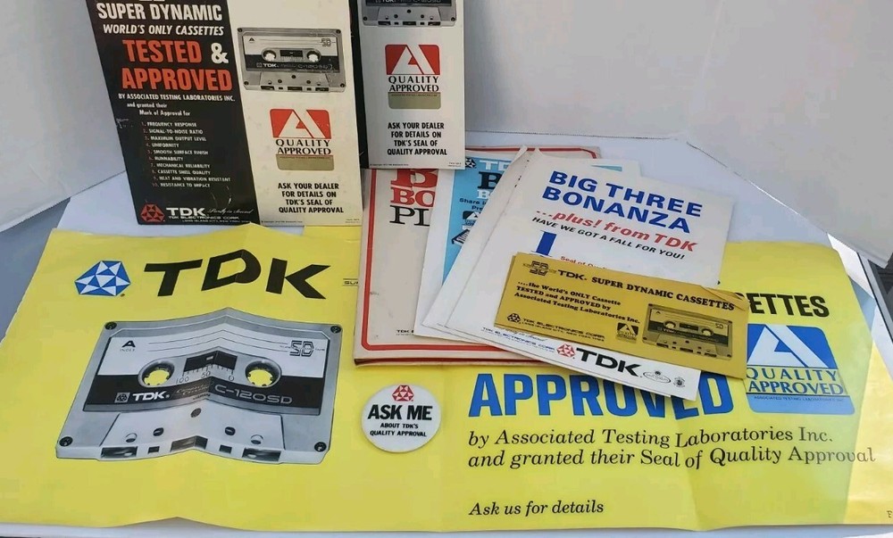 Vintage 1970s TDK Tapes Marketing Posters (2)- Marketing Kit, Dealers Kit