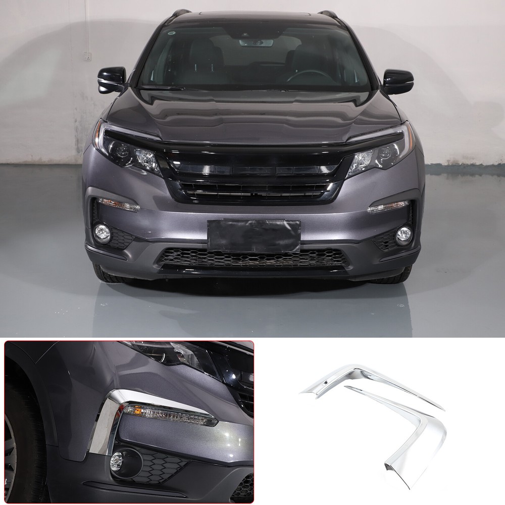 ABS Chrome Front Bumper Air Vent Trim Cover For Honda Pilot 2015-2022