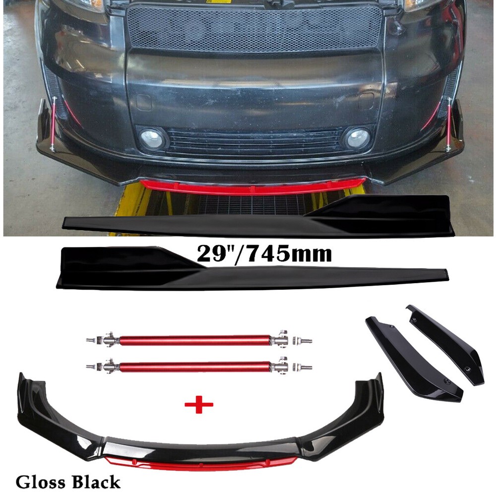 Front Bumper Lip Spoiler Splitter Rear Lip Side Skirt For Scion tc xb Gloss Blac