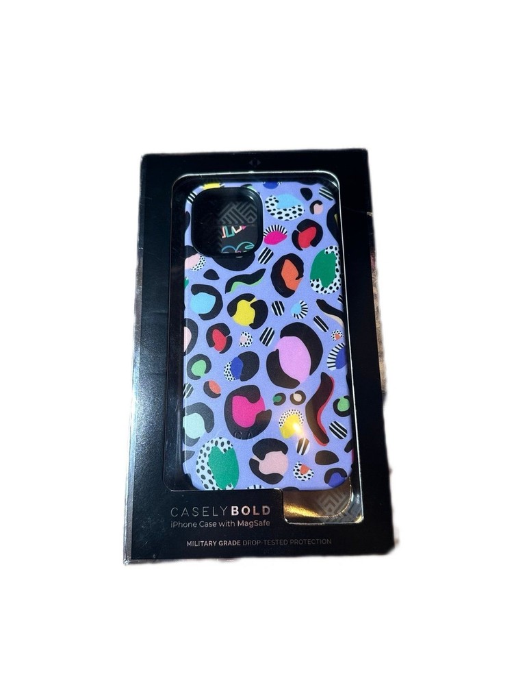 Casely iPhone 12 Pro Case with MagSafe in Bold Rainbow Leopard Print