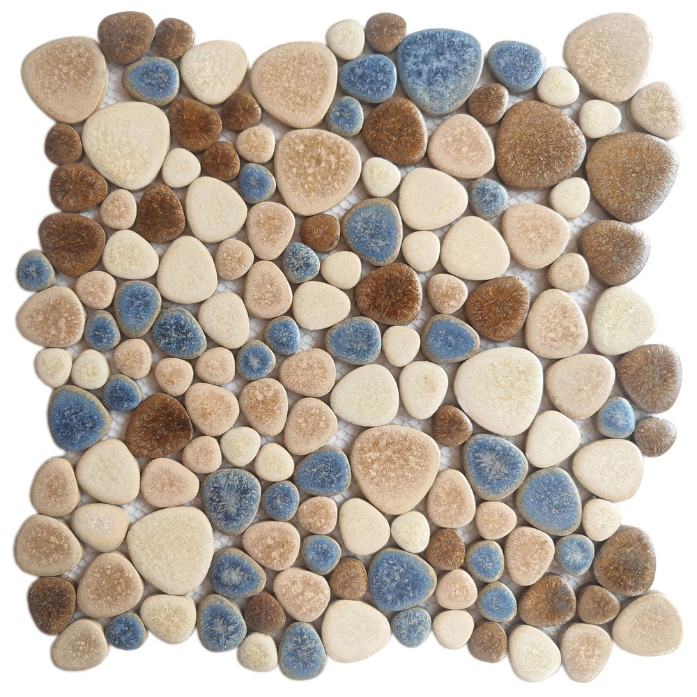 Yosemite Matte Pebble Stone Tiles for Shower Floor Bathroom Mosaic Tile Extre...