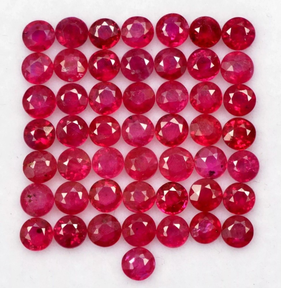 NATURAL RED RUBY 2 MM ROUND FACETED CUT LOOSE EGL CERTIFIED GEMSTONE 10 PCS