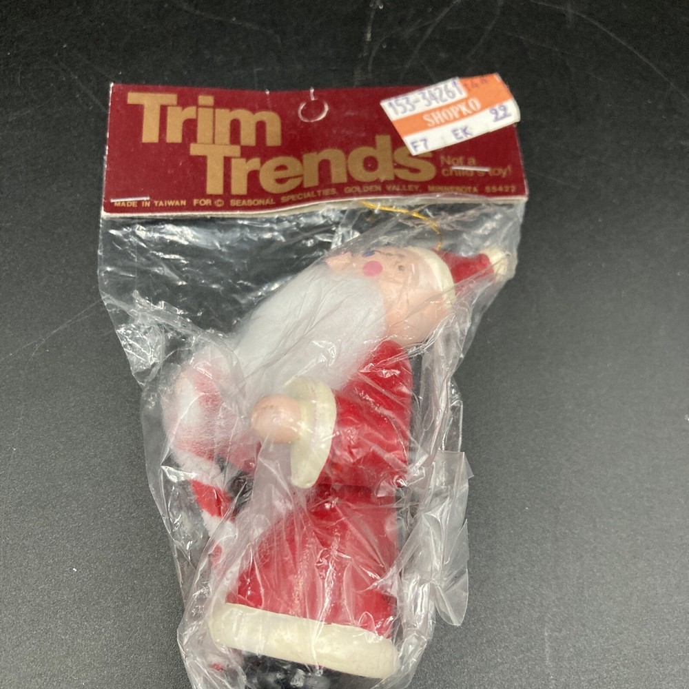 Vintage Santa Candy Cane Tree Ornament Holiday Seasonal Decor NEW-image