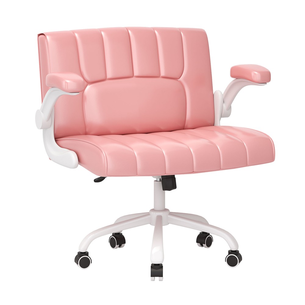 Pink FLEXISPOT Office Chair with Wheels Flip-up Armrest Criss Cross Design