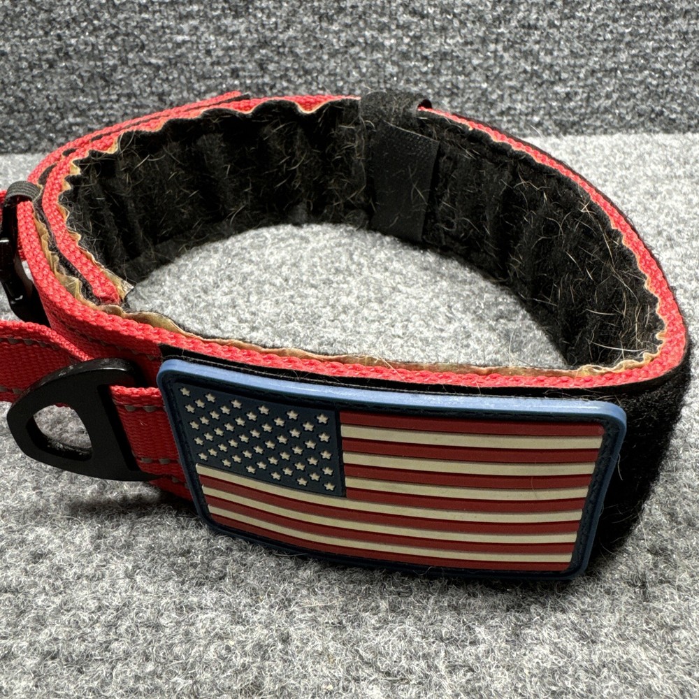 2 Inch Dog Collar with Control Handle Quick Release Metal Buckle USA Flag Patch