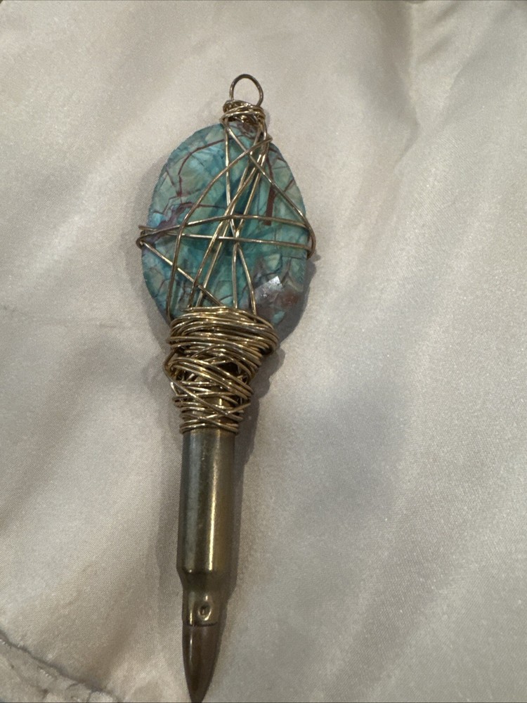 Copper Wire Wrap Gemstone Pendant Handmade Jewelry