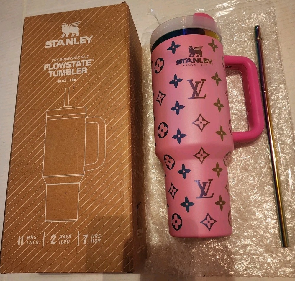 Stanley Flowstate Quencher H2.0 Tumbler 40 oz Custom Pink