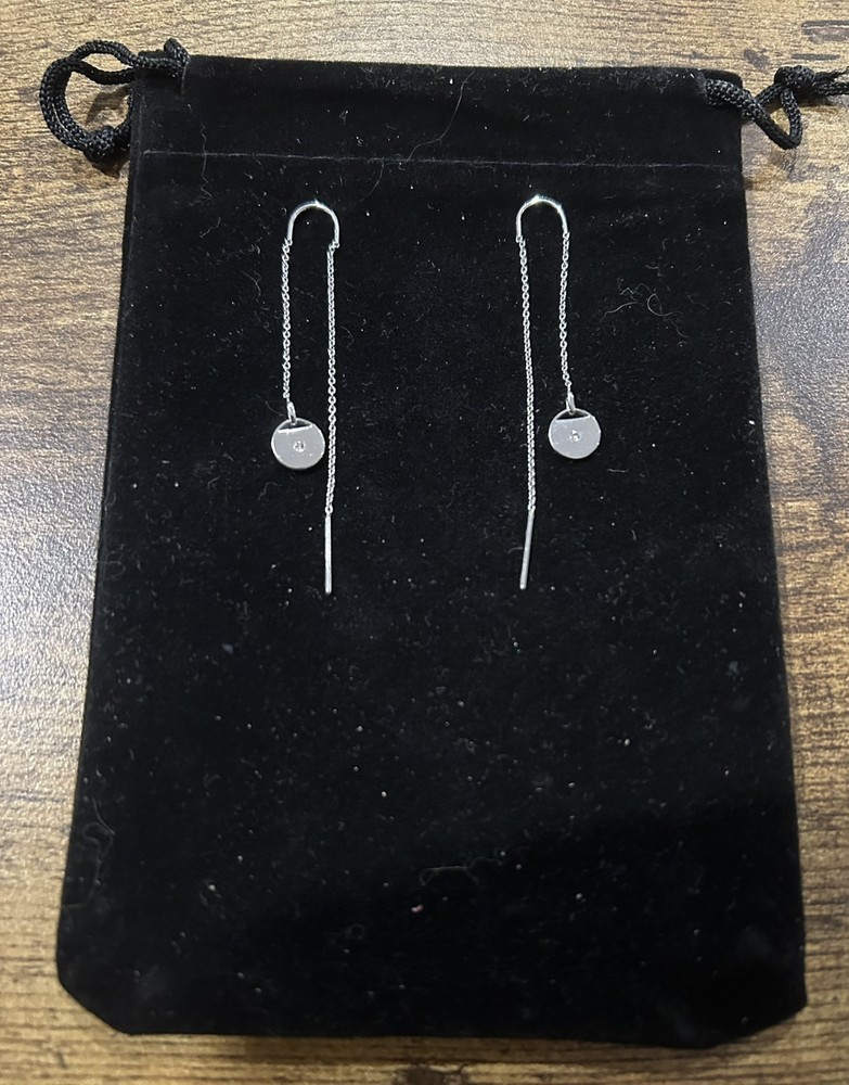 Swarovski Ginger Threader Rhodium Earrings Free Pouch £20+