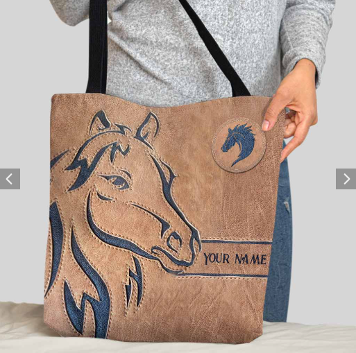 Personalized Horse Tote Bag, Love Horses Handbag