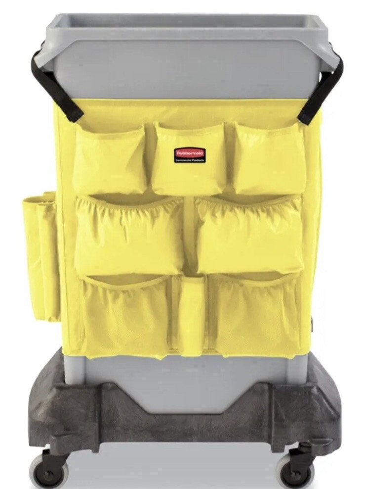 Rubbermaid Yellow Janitorial Slim Jim Caddy Bag Trash Can Organizer 2032951