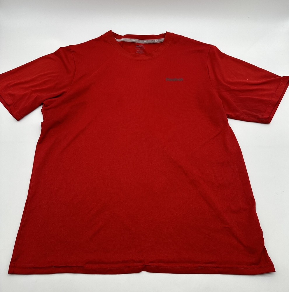 Reebok Men's X-Large Red Solid Logo T-Shirt Style #17864