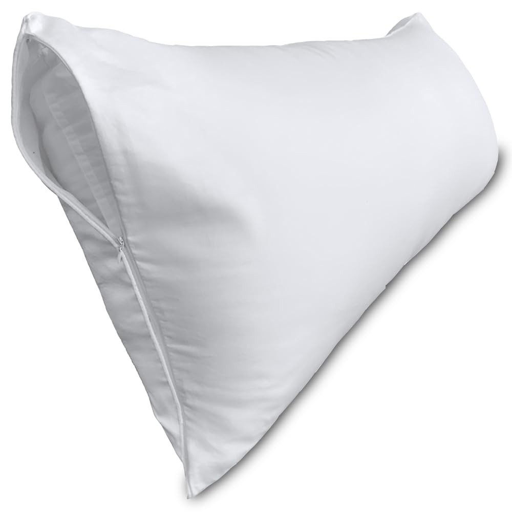 100% Cotton Premium White Body Pillow Cover - Soft & Breathable