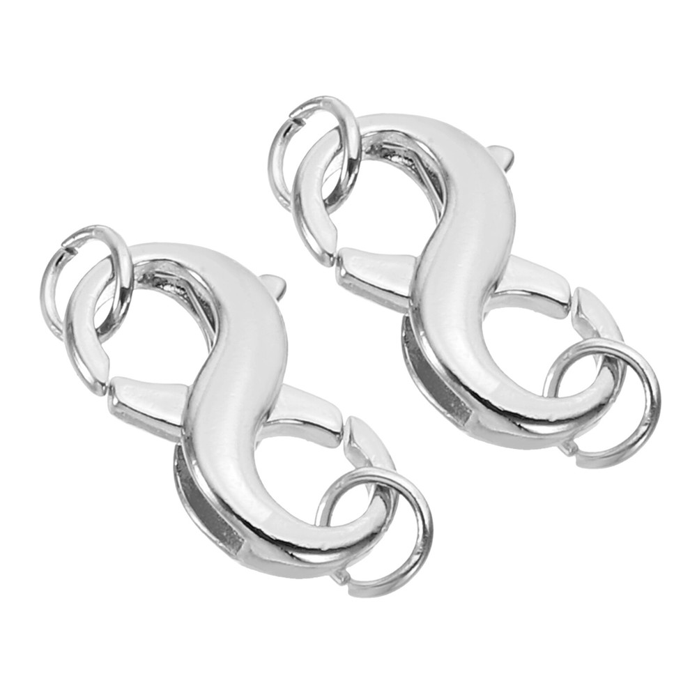 2-Pack Copper & Silver Lobster Clasp Necklace Extenders with Rings