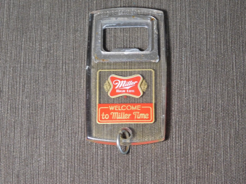 VINTAGE  MILLER HIGH LIFE   KEYCHAIN BEER  BOTTLE OPENER