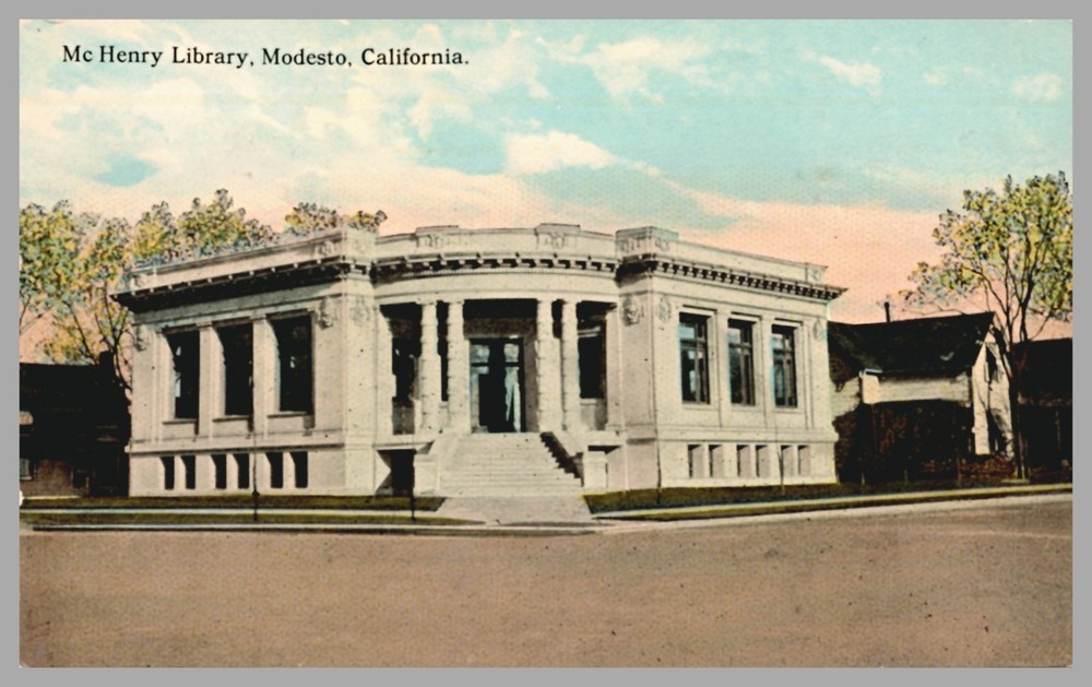 Mc Henry Library Modesto California CA Exterior View DB c1910 UNP Postcard