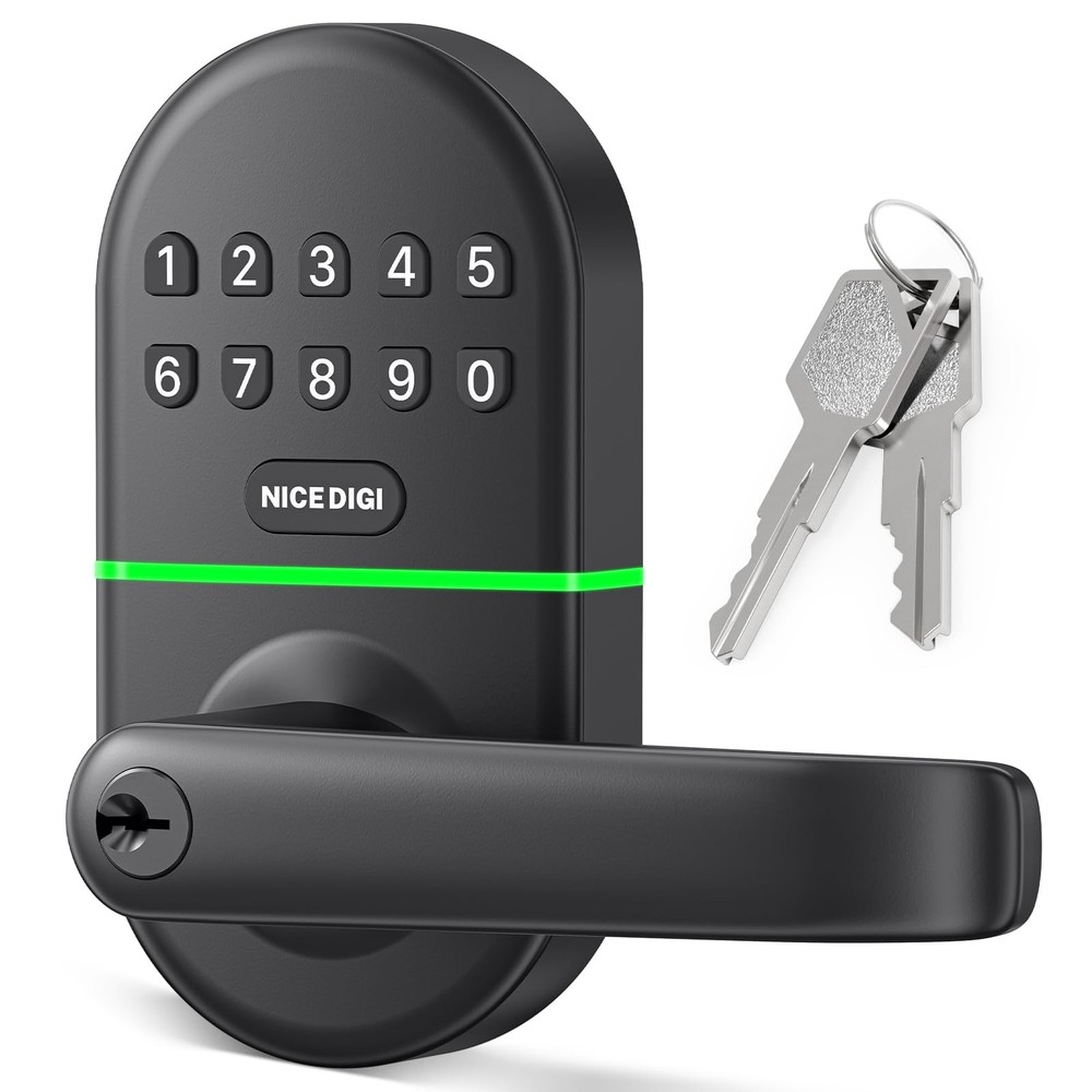 Smart Keyless Entry Digital Door Lock with Handle – Keypad for Front or Interior Doors  
