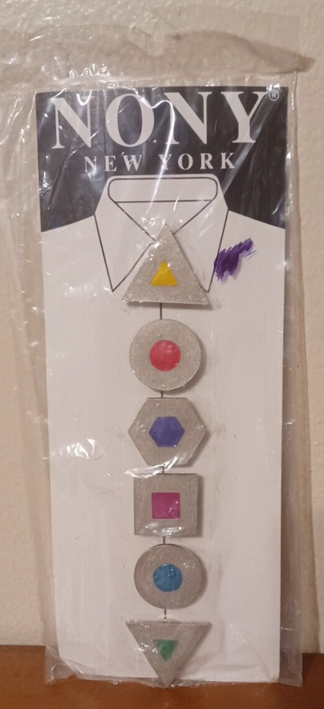 Vintage RARE RUNWAY NONY NEW YORK Geometric Mutli Colored Shape Button Covers