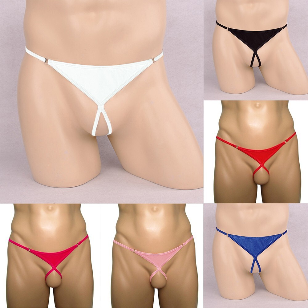 Mens G-String Thong Underwear O-Ring Briefs Penis Hole T-Back Micro Bikini