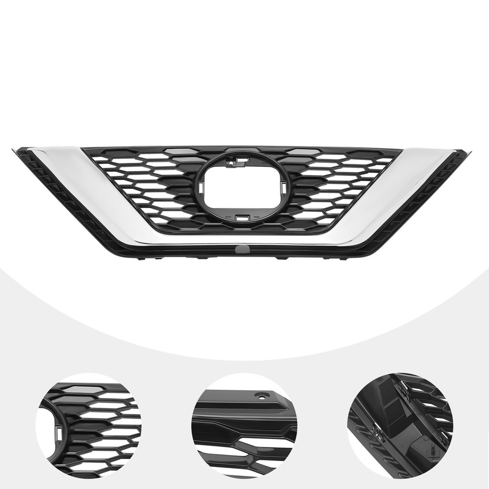 Fits for 2020 2021 Nissan Qashqai Rogue Sport Front Upper Grille Assembly Chrome
