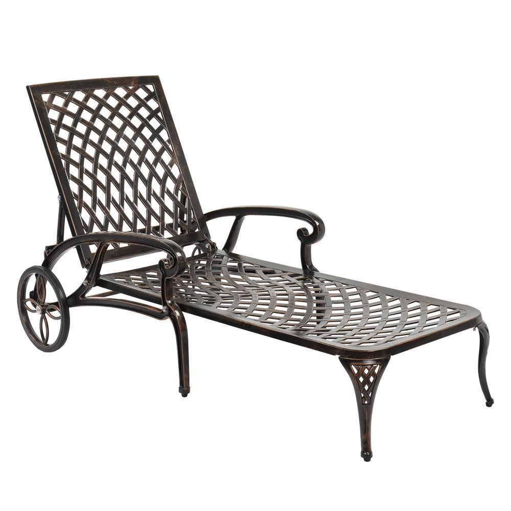 Durable Outdoor Aluminum Chaise Lounge Chair for Garden Patio Poolside Relaxation