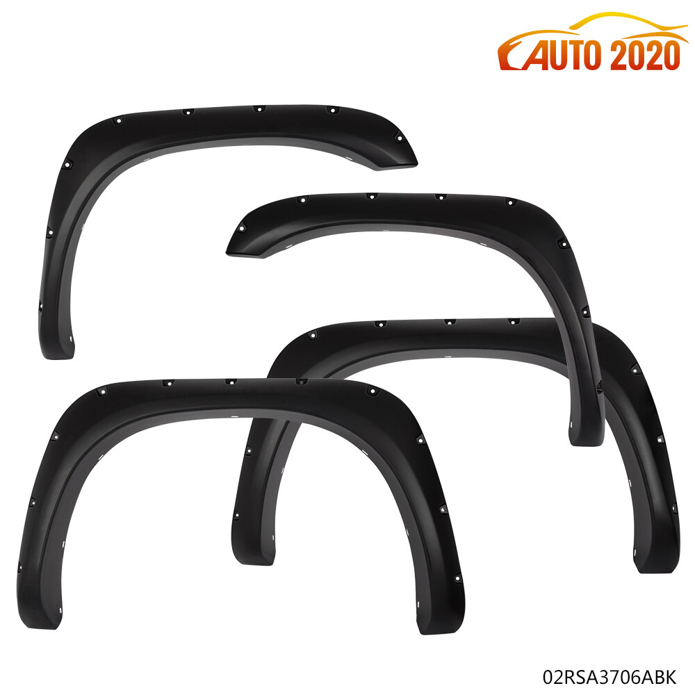 4pcs Fender Flares Fit For 02-08 Ram 1500/03-09 Ram 2500 3500 Pocket Rivet Style