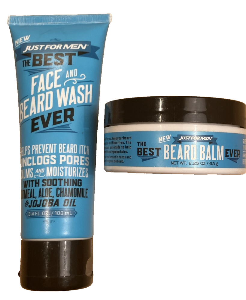Just for Men Face & Beard Wash and Balm Set 3.4oz & 2.25oz
