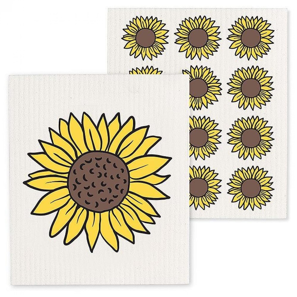 Bright Color-stay Sunflower Printed Dishcloth for Kitchen