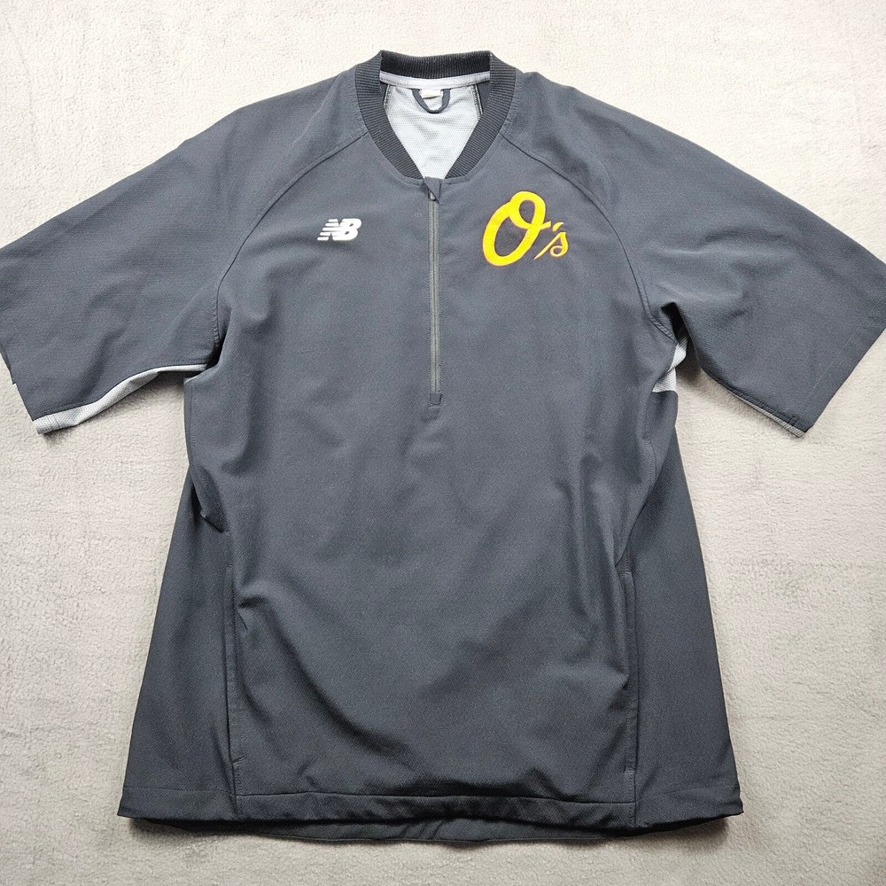 Baltimore Orioles Batting Jacket New Balance Black 1/4 Zip Mens Medium Baseball