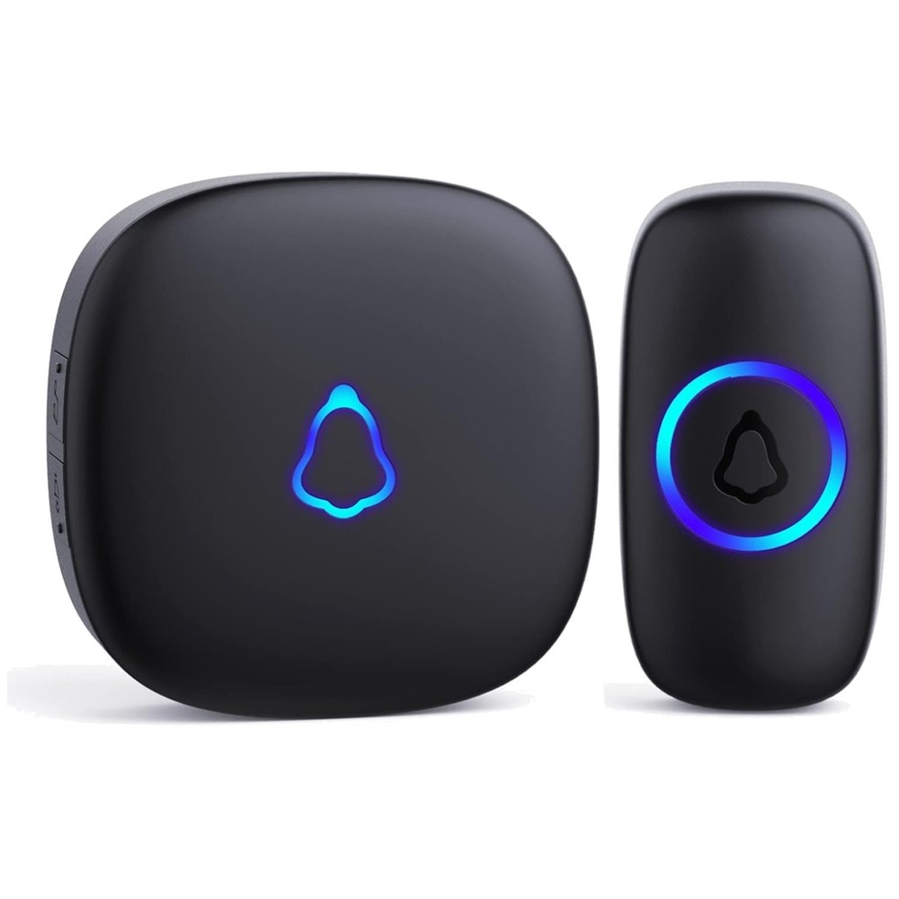 Sleek Wireless Doorbell with 58 Chimes, LED Lights & 1000Ft Range - Waterproof