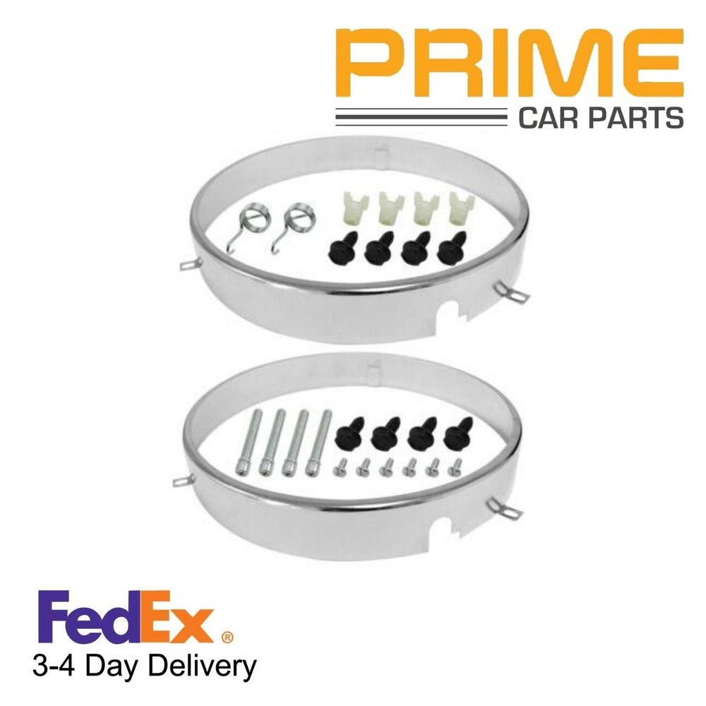 Headlamp Retaining Rings Kit w/ hardware For 62-75 Camaro Nova Pickup Ring Trims