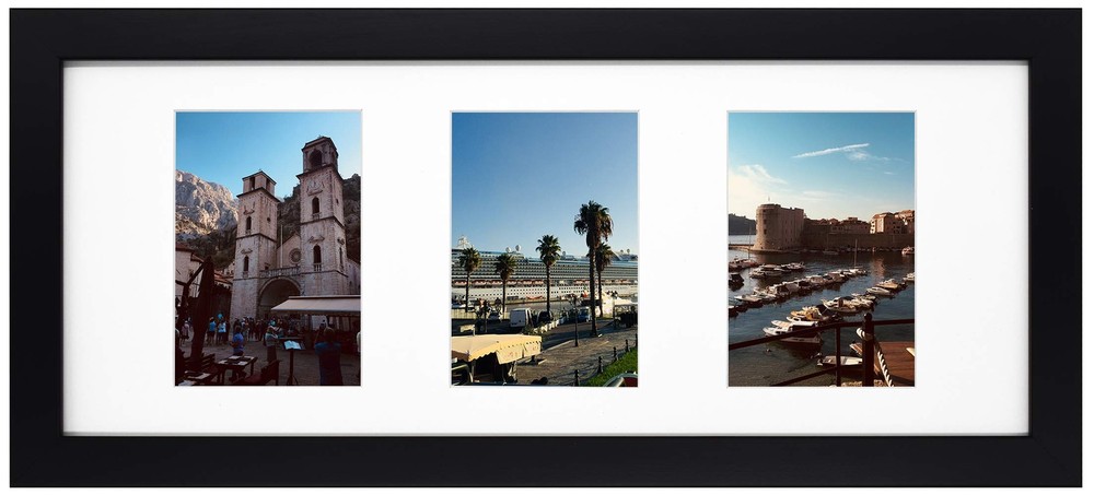 , 21.75 x 9.75 inches Frames - 8x20 displays (3) 4x6 Pictures Black Photo - W...