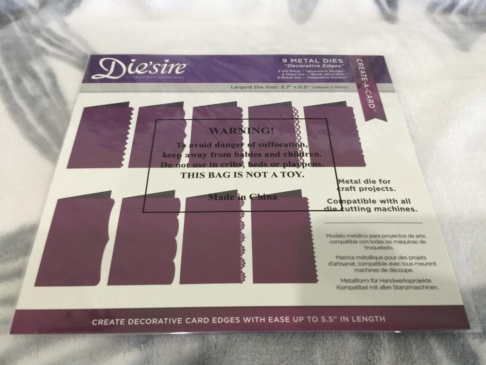 Die'Sire By Crafters Companion - Create A Card Decorative Edges Set 1 - 9 Dies!