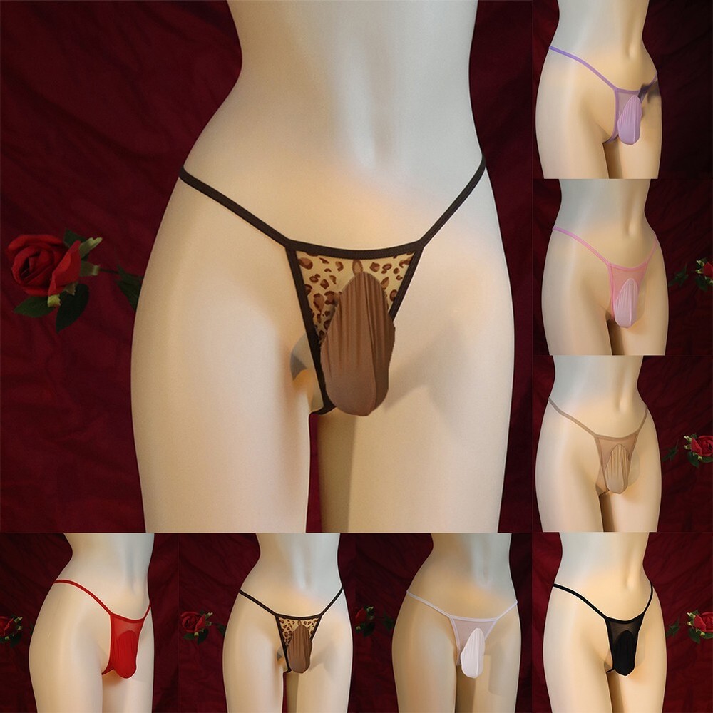 Men Sissy Mesh Lingerie Thong G-String Briefs Pouch Panties Low Waist Underwear