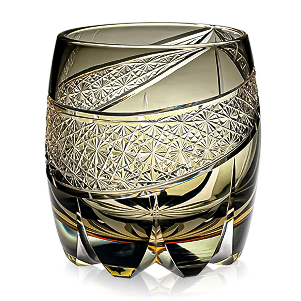Edo Tokyo Kiriko Style Whiskey Glass – Handmade Crystal Drinking Cups for Bou...