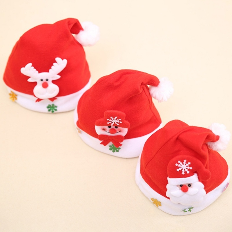 Festive Non-Woven Glow Cartoon Santa Hat for Christmas