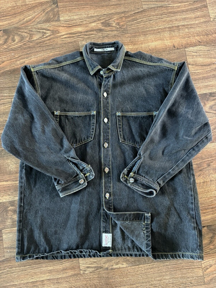 Vintage Men’s Made in USA Quicksilver Contrast Stitch Denim Jean Jacket Shacket