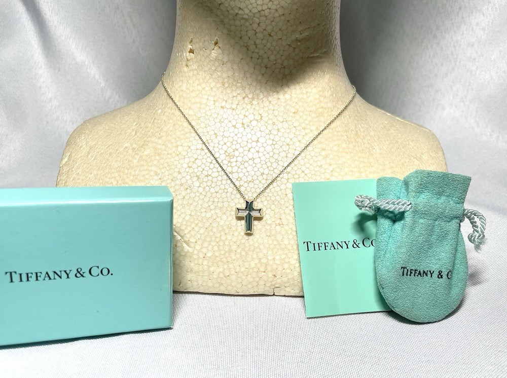 Tiffany Paloma Picasso Heart Cross Necklace in Sterling Silver 925 with Gift Box