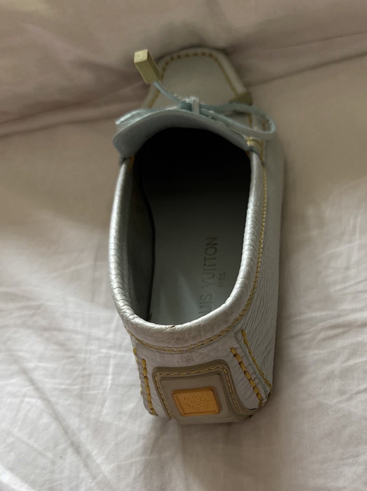 Rare LOUIS VUITTON Light Blue Leather Driving Shoes  Women's/US 9