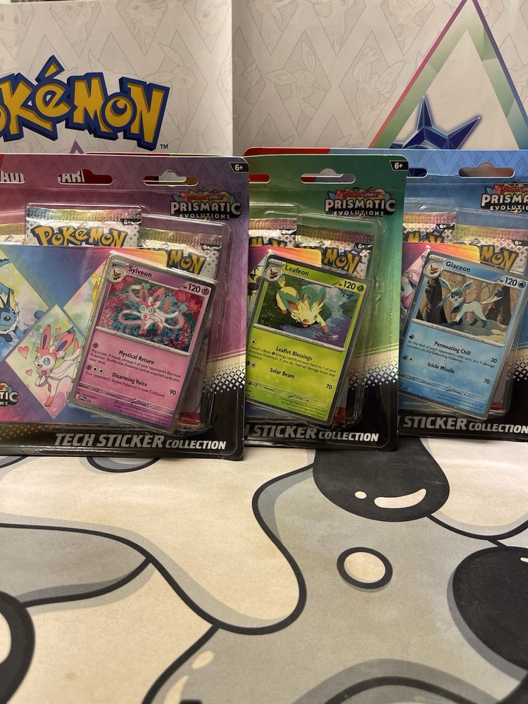 Pokemon Prismatic Evolutions Tech Sticker Collection