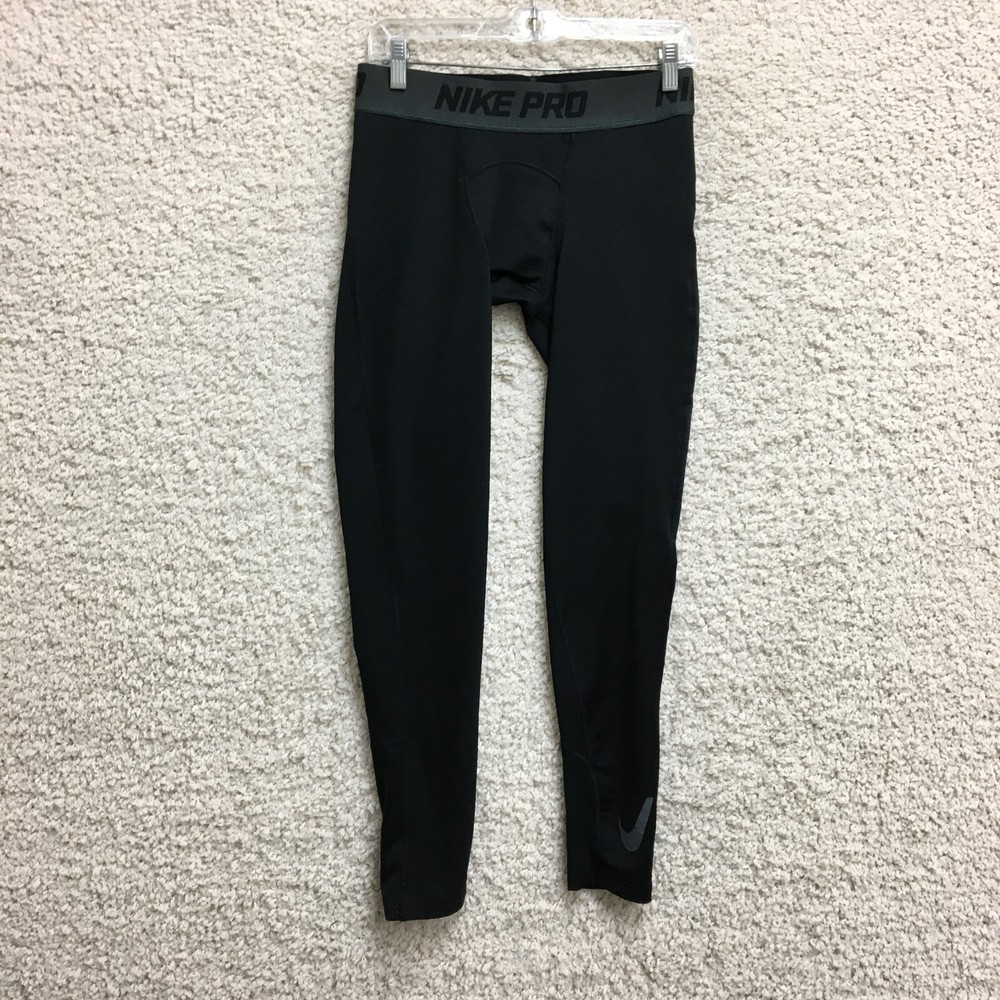 Nike Pro Dri-Fit Black Leggings for Women Large Stretch Yoga Swoosh Pull-On