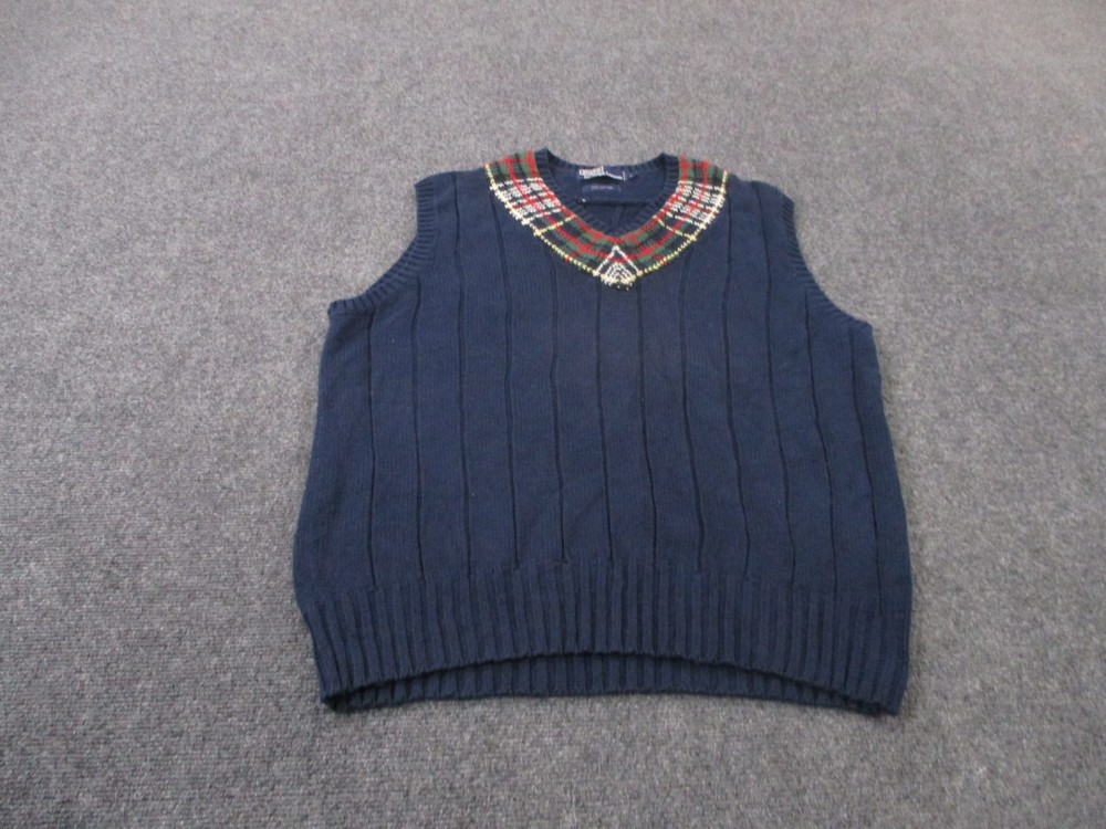 Vintage Polo Ralph Lauren Vest Sweater Men L Blue Tennis Outdoor Hiking Classic