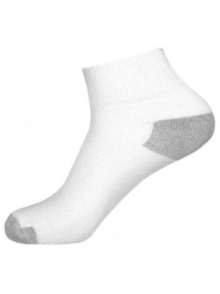Power Club 2-Pack White Color Block Cushioned Ankle Socks for Men 10-13